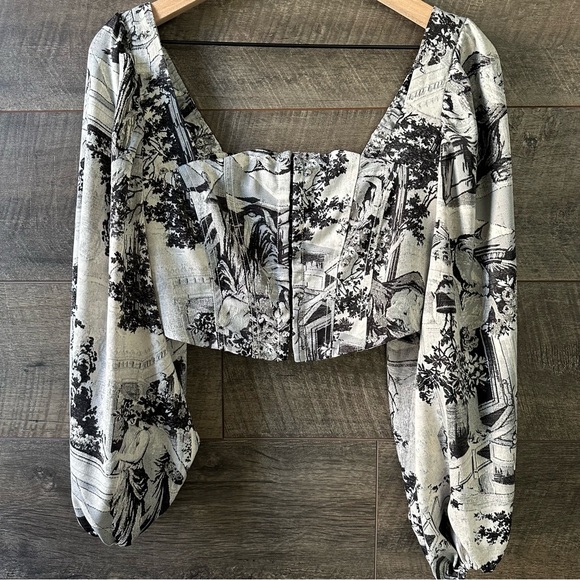 Urban Outfitters Maddie Cropped Bustier Top Medium - Picture 2 of 9